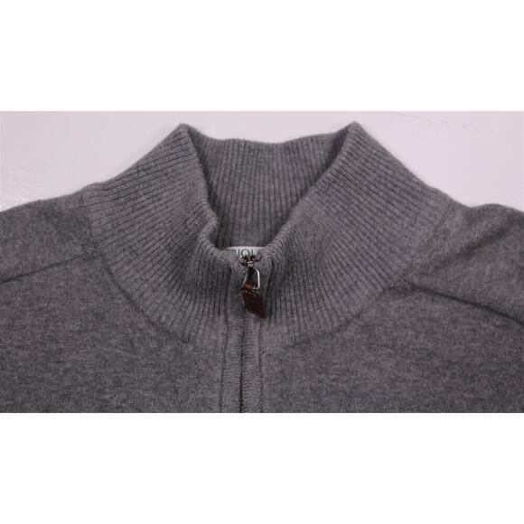 Criquet Gray Cotton Knit Quarter 1/4 Zip Pullover Men's Large - Picture 5 of 7